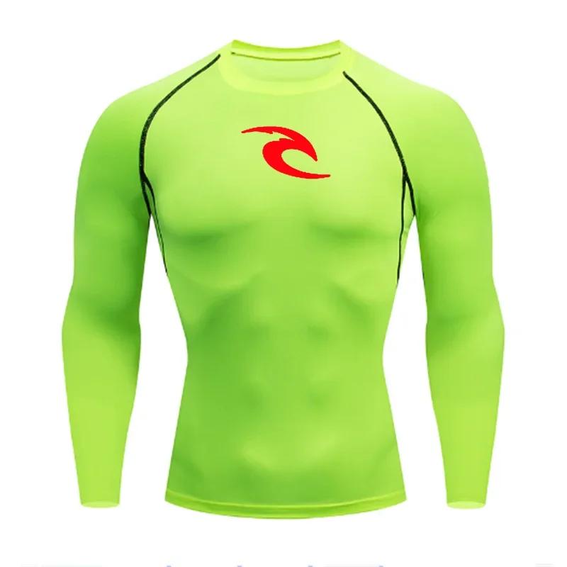 Men's Boxing Training Bottoming Long-sleeved Compression Shirt Outdoor Running Breathable Quick-drying Elastic T-shirt S-3XL
