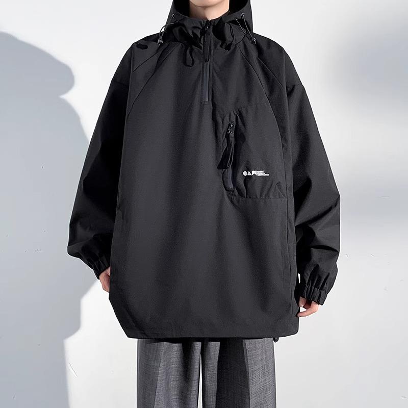 Hooded Jacket Men's Spring and Autumn New Casual Work Jacket Waterproof Jacket