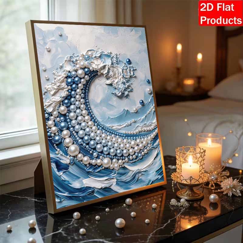 DIY Wave Pearl Diamond Art Kits Without Frame 30x40cm Gem Art Diamond Painting Kits for Adults/Beginners Gift Idea Home Wall Decor