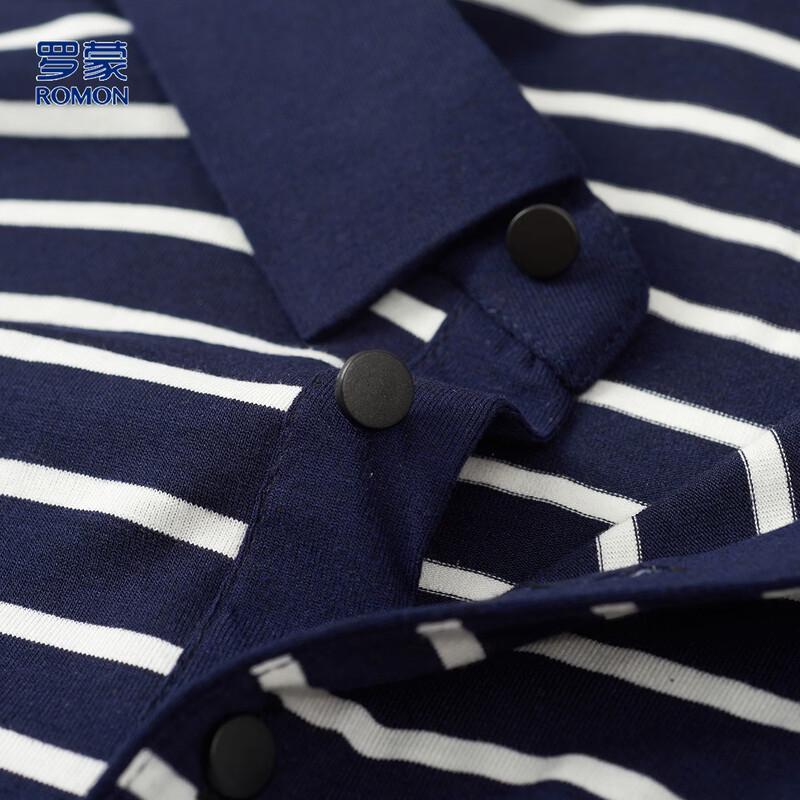 Romon Men's Classic Striped Polo T-Shirt