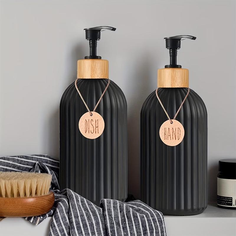 1/3 Stück 500ML Gestreifte Flaschen für Shampoo, Duschgel und Spülung, Nachfüllbare Flasche für Seifenspender in Küche/Bad