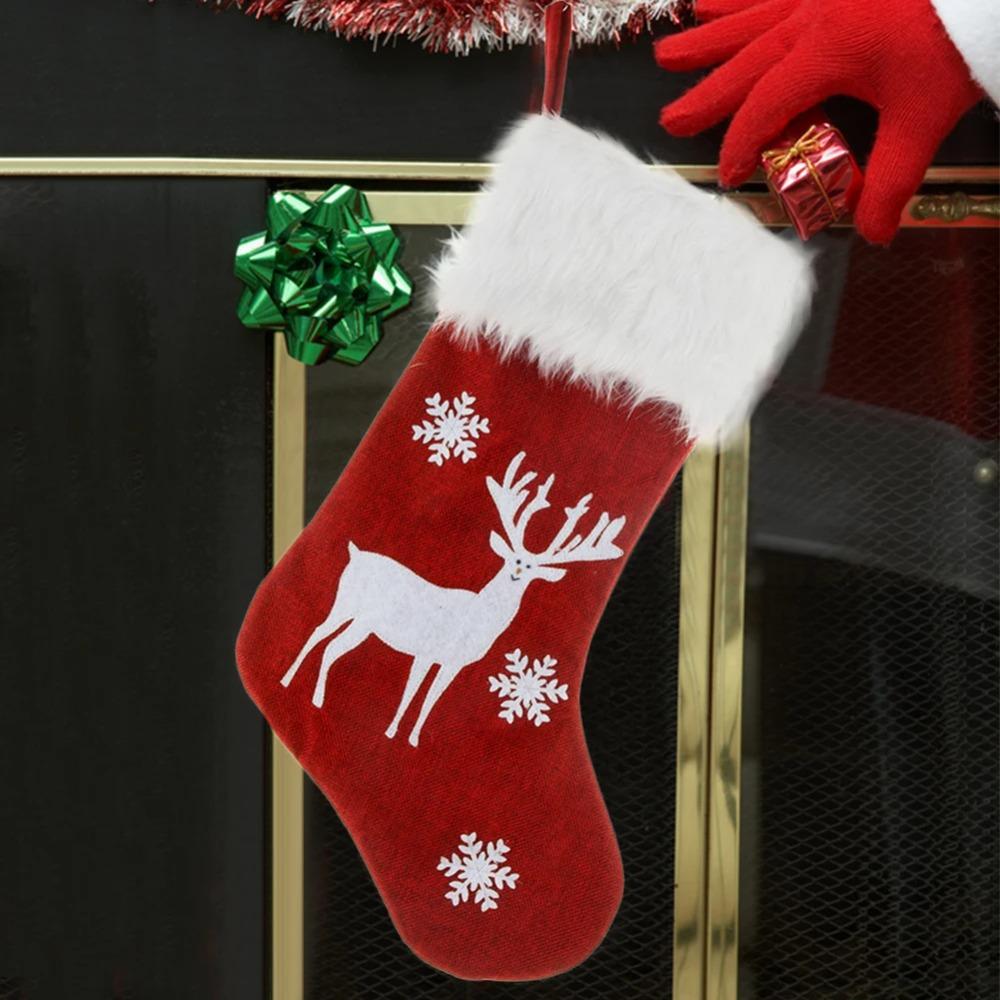 Large Size Christmas Stockings Glowing Christmas Tree Gift Candy Bag Fireplace