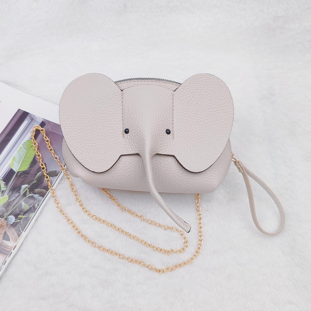 New Pu Messenger Women's Bag Creative and Fashionable Shoulder Elephant Bag Versatile Cute Baby Elephant Change Bag Mouth Red Envelope