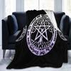 Satanische Wicca-Symbole Ziegen-Decke, Weiche Gemütliche Plüsch- Flanell-Überwurfdecke für Männer Frauen Erwachsene Luxuriöse Warme Decke Heimdekoration