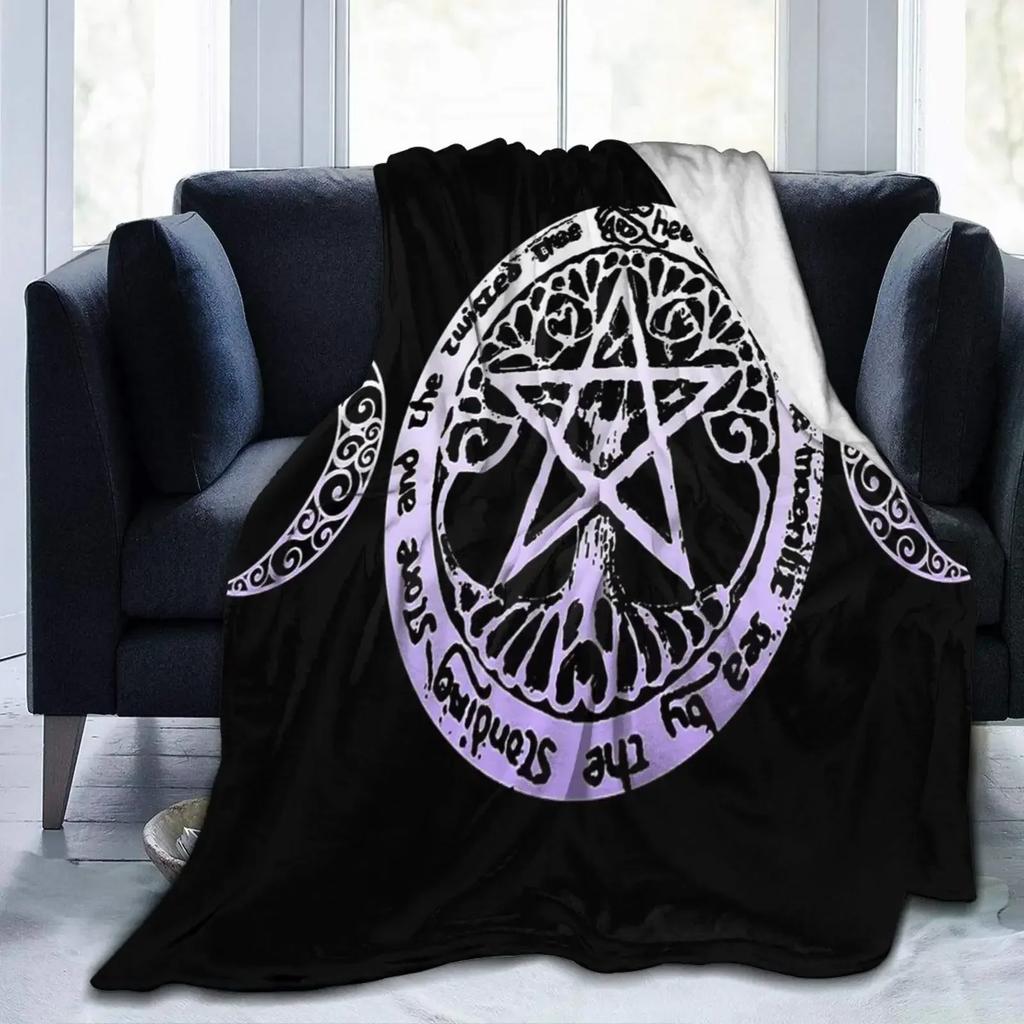 Satanische Wicca-Symbole Ziegen-Decke, Weiche Gemütliche Plüsch- Flanell-Überwurfdecke für Männer Frauen Erwachsene Luxuriöse Warme Decke Heimdekoration