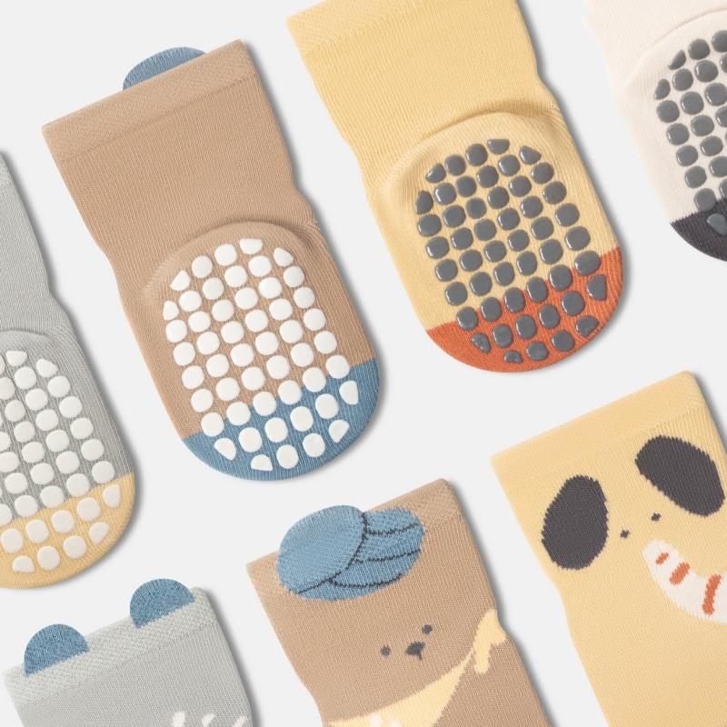Fashion Baby Floor Socks Cute Animal Design Non-Slip Newborn Floor Socks For Girls Boys Soft Cotton Toddler Short Tube Socks For Kids