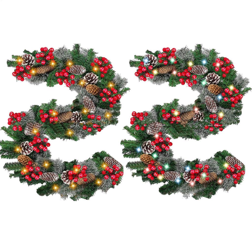 Lighted Christmas Garland Waterproof Christmas Rattan Decor Lightweight Decorations Ornaments For Party Company Window Outdoor