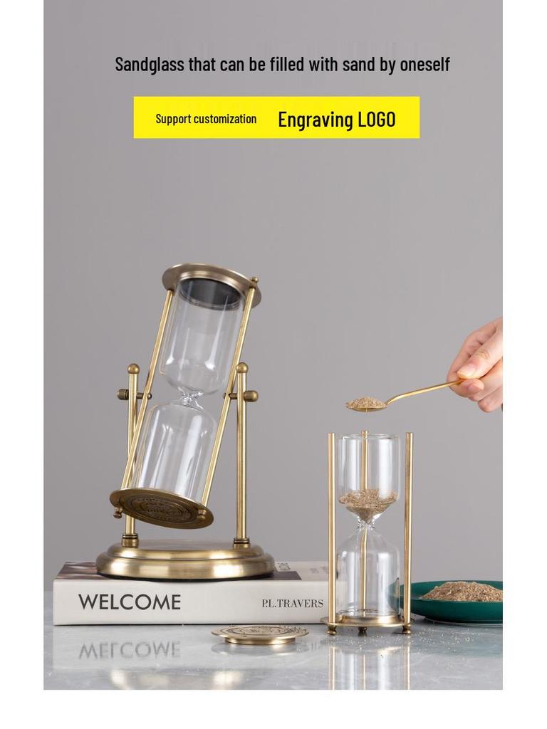Moderní minimalistické přesýpací hodiny: Sestavitelná luxusní písková dekorace, Stolní ozdoba s tekutým pískem, Kreativní dárek k narozeninám.