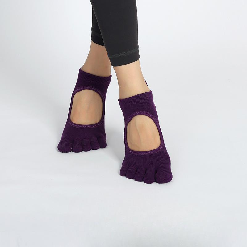 Damskie letnie skarpetki do jogi i pilatesu, halowe, antypoślizgowe, pięciopalcowe