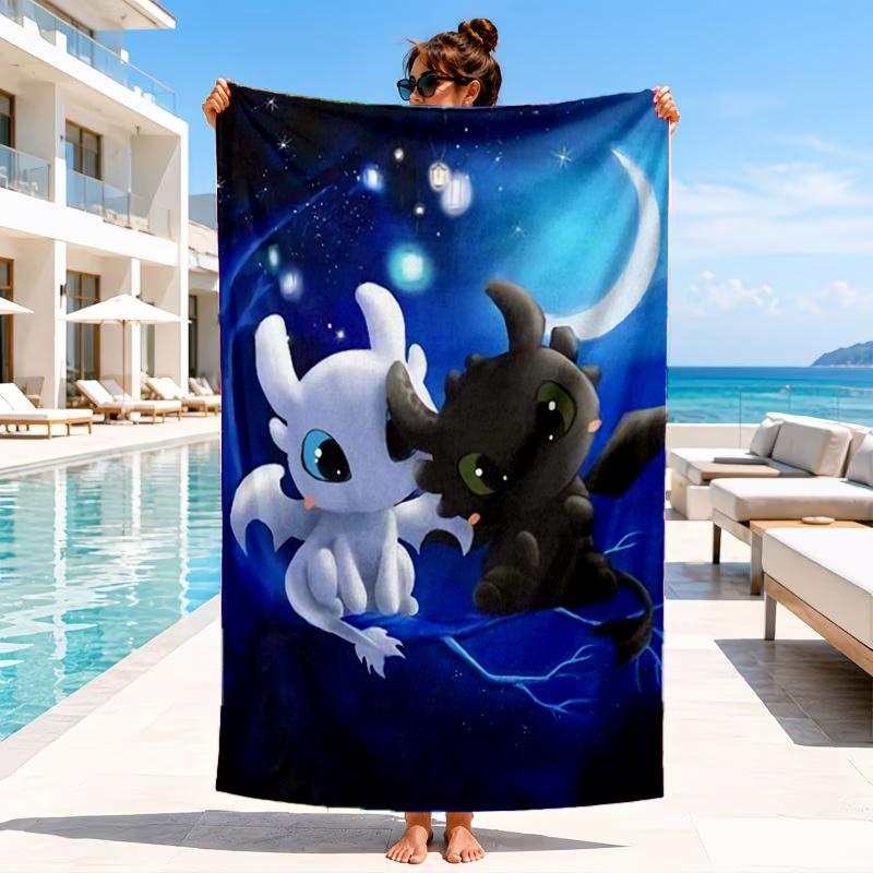 Dragon's Glimmering Fish Beach Towel, Microfiber Beach Towel, Perfect For Pool, Beach, Travel, Home Decor Beach Party Fan gifts