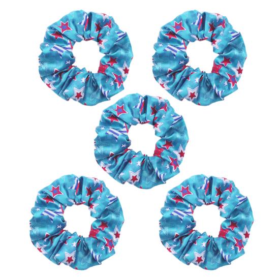 

5Pcs Independence Day Hair Ties Patriotic Prints Red White Blue Striped Star Pattern Festival Ponytail Holder Women Hair Scrunchies F
