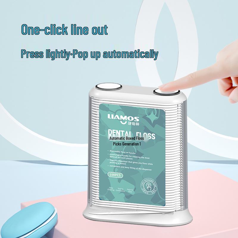 Ultra-Fine Floss Stick Toothpick with Automatic Box - 100 Patented Pieces