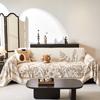 -Velvet Sofa Towel Cover, 1, 2, 3, 4 Seats, Soft, Thick, Couch Throw Blanket, One Piece, Armchair Protector, Plant Pattern
