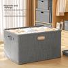 Clothes Storage Box, Bedroom Japanese-Style Organizer Box, Large Capacity Foldable Storage Box, Gray, Extra Large Size 50*35*31cm