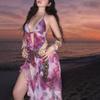 2026 European and American spring new hot-selling women's clothing printing with irregular split ends, personalized design, sexy niche