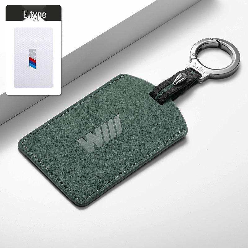 Compatible with BMW New 5 Series, 7 Series, 4 Series, X5, and X7 NFC Key: Suede Double Buckle Card Case.
