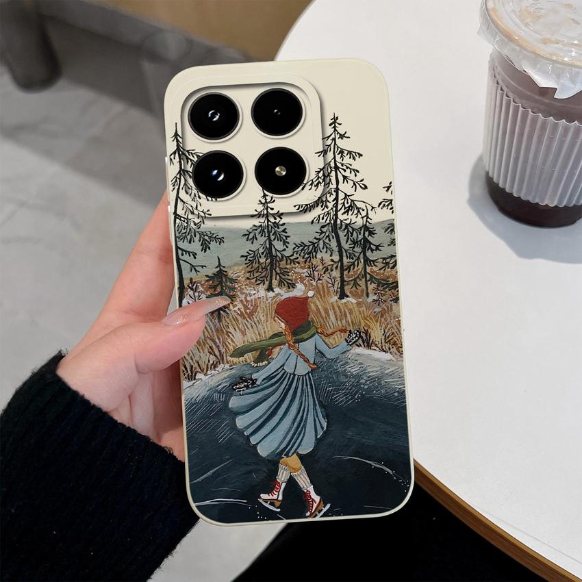 Do Xiaomi 17 Pro Max Poco C71 C75 M7 M8 F7 F8 14 14T 15 15T Etui Retro Wzór Panterki Premium Płynny Silikon Odporne na Upadek Etui Do Xiaomi Pokrowiec