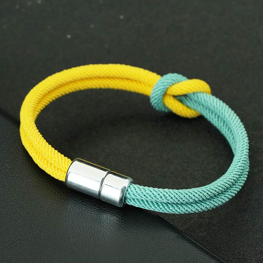 Neues 9-Stile Klassisches Kontrastierendes Konzentrisches Knoten Seil Armband Männer Frauen Distanz Anziehen Magnetischer Verschluss Valentins Armband Joias