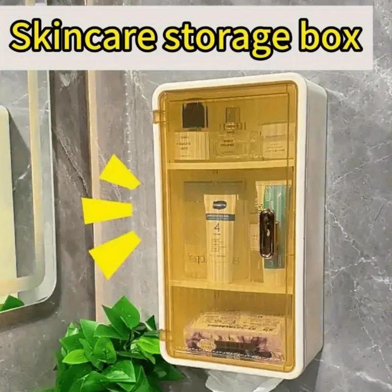 Multifunctional Household Wall-mounted Punch-free Flat Door Tissue Box Bathroom Storage Box Tissue Box Bathroom Transparent Wall-mounted Paper Box