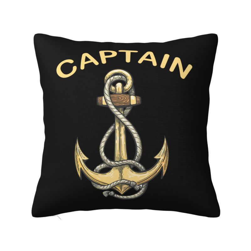 Navy Blue Stripes Nautical Anchor Boat Pillow Case 40x40cm Home Decor Cute Outdoor Cushions Square Pillowcase