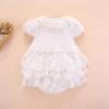 Korean Sweet Summer Multi-layer Mesh Bow Lace Neckline Cotton Baby Outfit (0-1 Year)