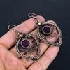Amethyst Earrings Gemstone Jewelry, 999 Copper Wire Wrapped Earrings, Gift For Women Handmade Earrings