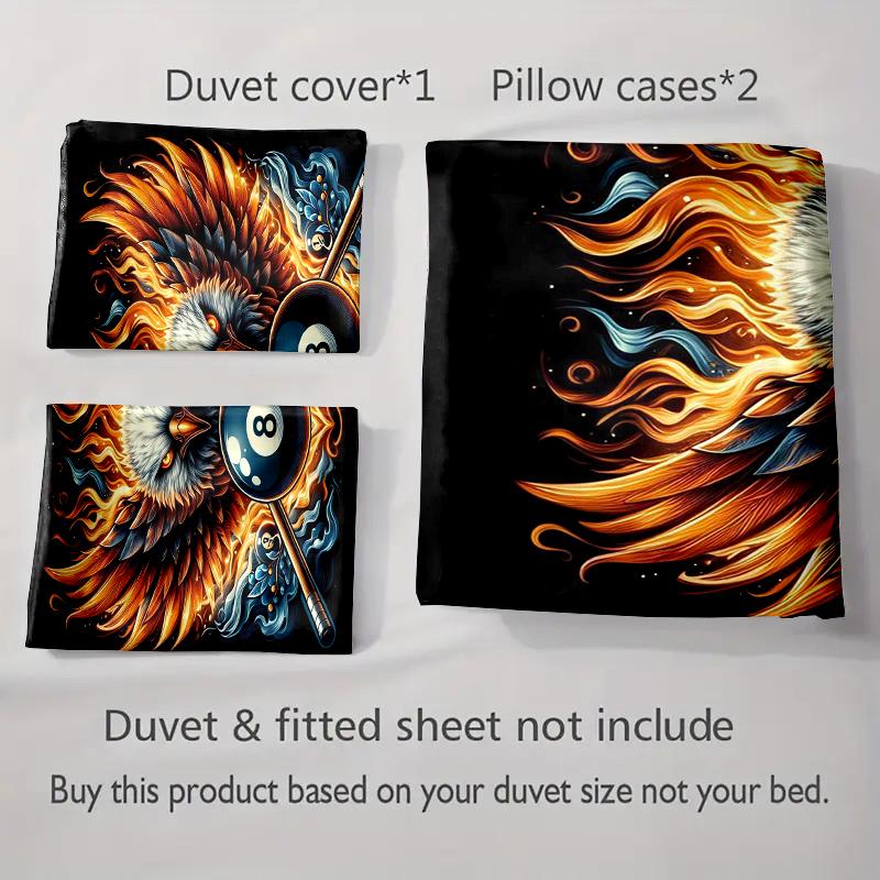Fiery Eagle Design. Bedding Duvet Cover Sets Duvet Covers Pillowcases Gifts (1 * Duvet Cover 2 * Pillowcases, Without Duvet Insert)