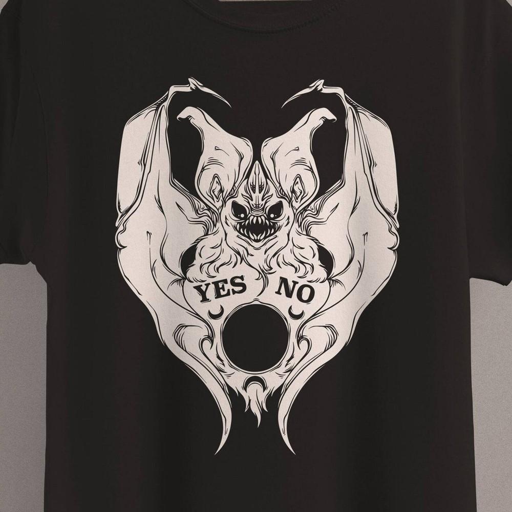 Жуткая Летучая Мышь Доска Уиджи Планшетка Футболка Ведьминская Готическая Одежда Оккультная Унисекс Футболка XXXXL