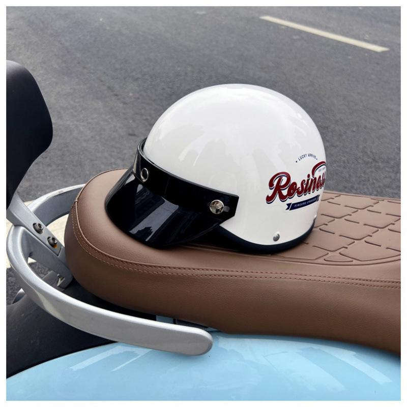 Trendy Brand Retro Harley Electric Car Motorcycle Helmet Personalized Windshield Summer Hard Hat Men and Women Sun Protection