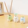 Ceramics Multi-Function Mini Cute Toothbrush Holder Creative Home Bathroom Storage Stand Makeup Pen Holder Ornament Decoration