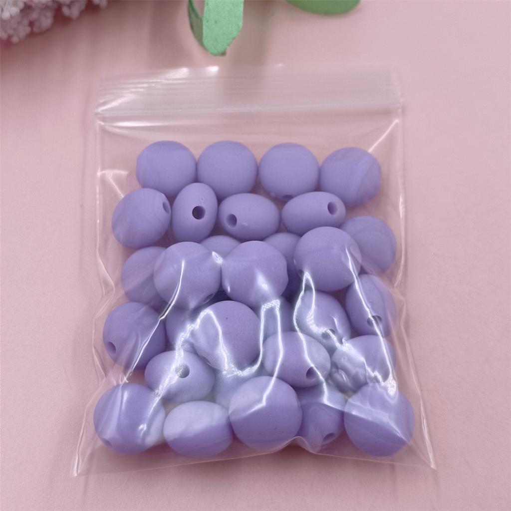 Hanmade Necklace Bracelet Flat Round Beads Jewelry Accessories Rubber Fashion Beaded Material Solid Color 30pcs DIY 12mm Handmade