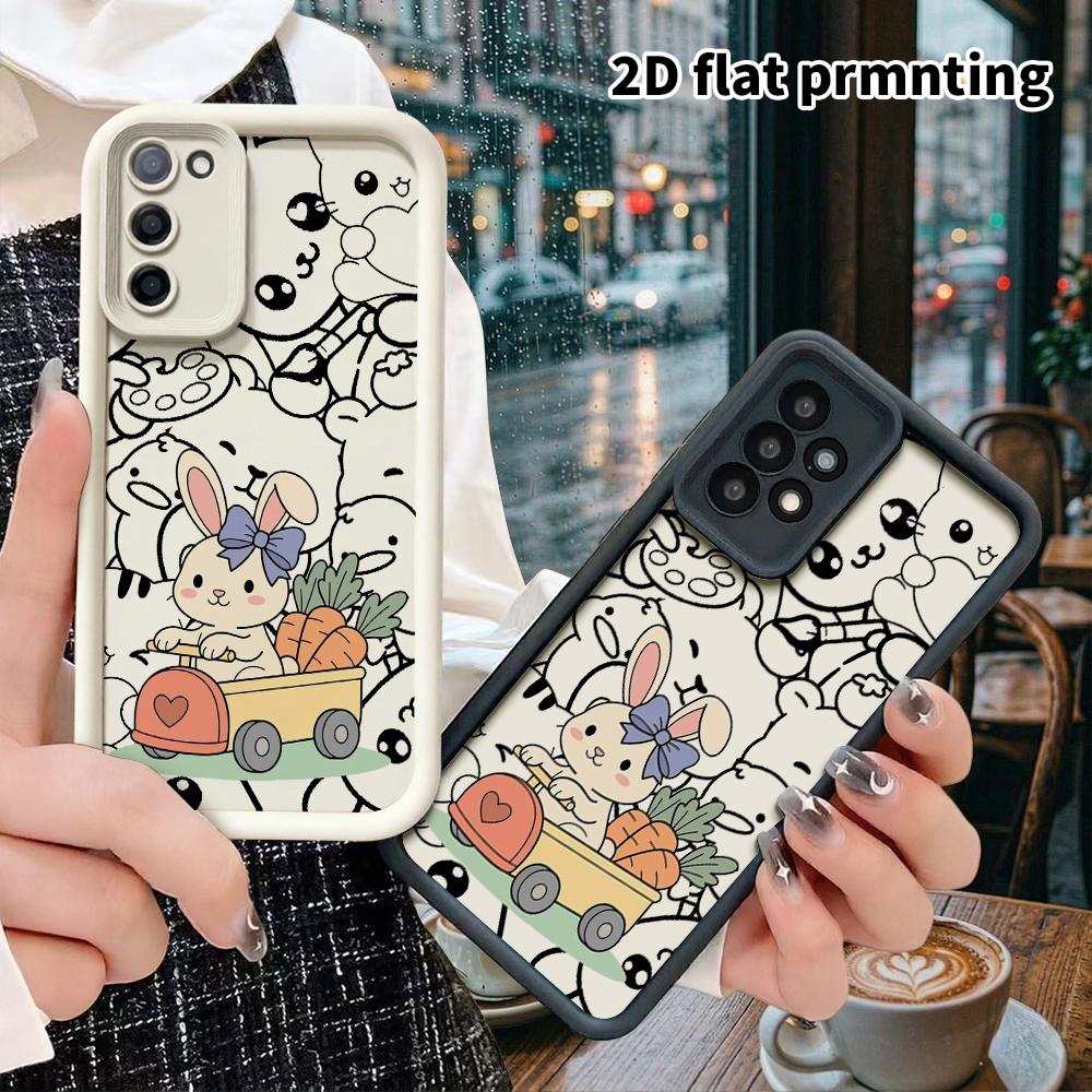 Phone Case: 2D Flat, Suitable for Samsung Galaxy A34 A35 M05 M06 S20 S22 S21 FE Plus 5G Protective Case, White Little Rabbit, Perfect Holiday Gift for