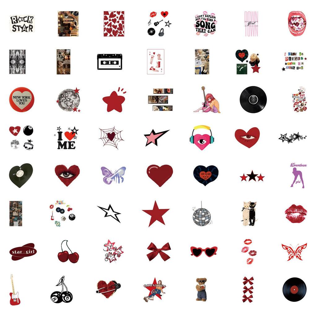55 Y2K Graffiti Stickers for Girls - Car, Luggage & Cup Décor