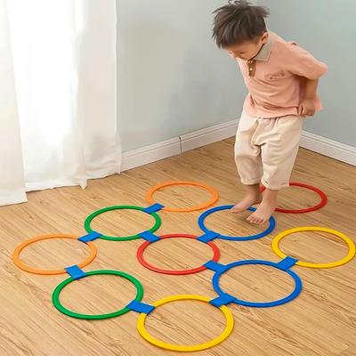 Giocattoli Sportivi da Esterno in Plastica Set di Anelli per Saltare a Griglia Gioco Interattivo Genitore-Figlio Aiuti Didattici per la Prima Infanzia Giocattoli per l'Allenamento Fisico