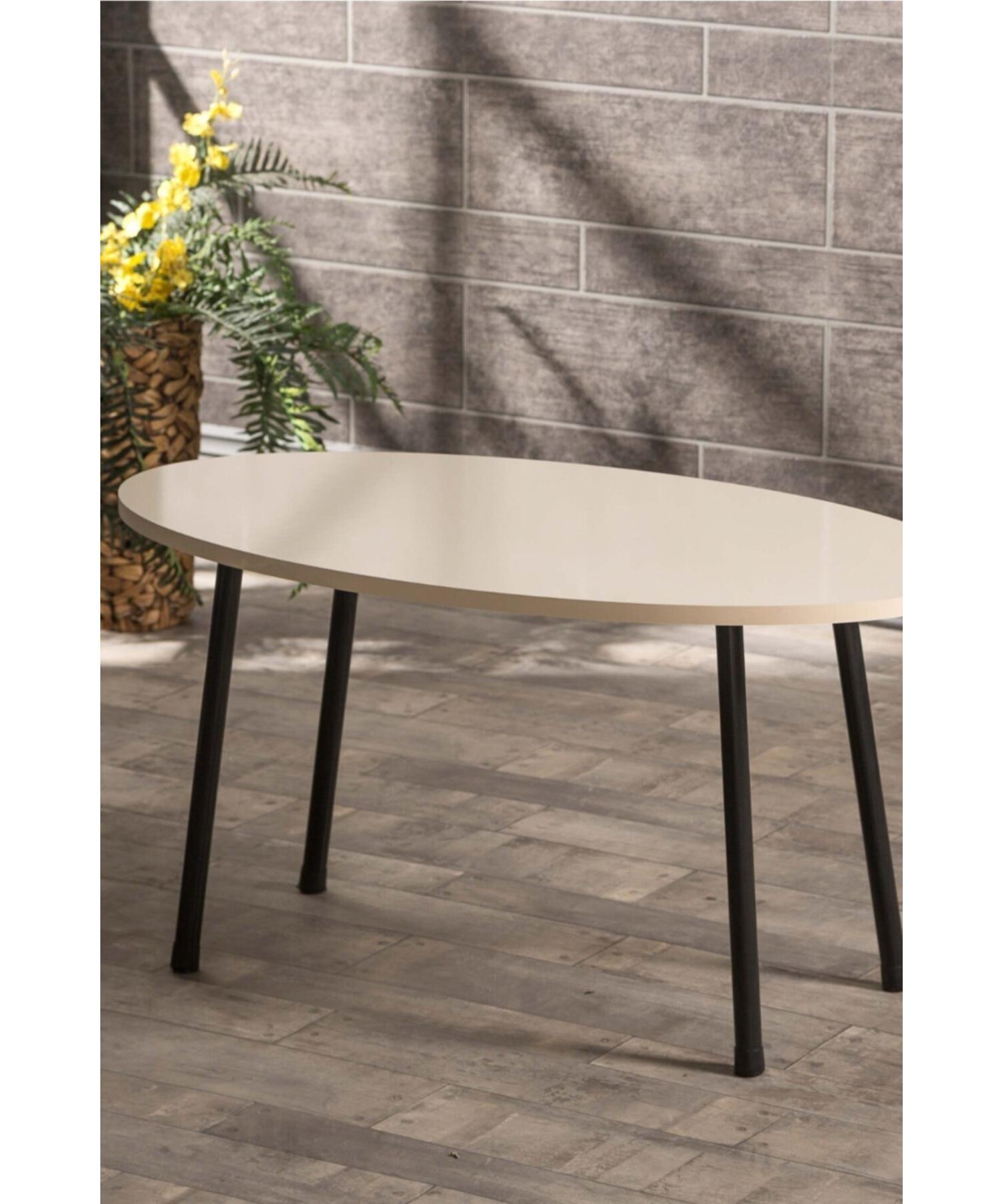 

Центральный стол с металлическими ножками Ellipse Cream