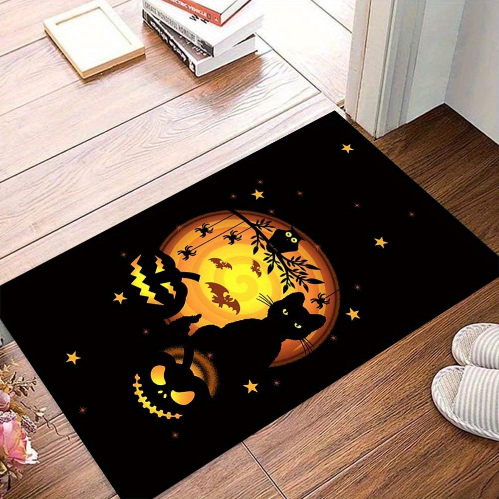 

1pc Pumpkins and Cats in The Dark Night Area Rug, Slip-Resistant, Easy-Clean, Stain-Resistant, Perfect for Cozy Living Rooms, Bedrooms, Kitc 60cm by 90cm