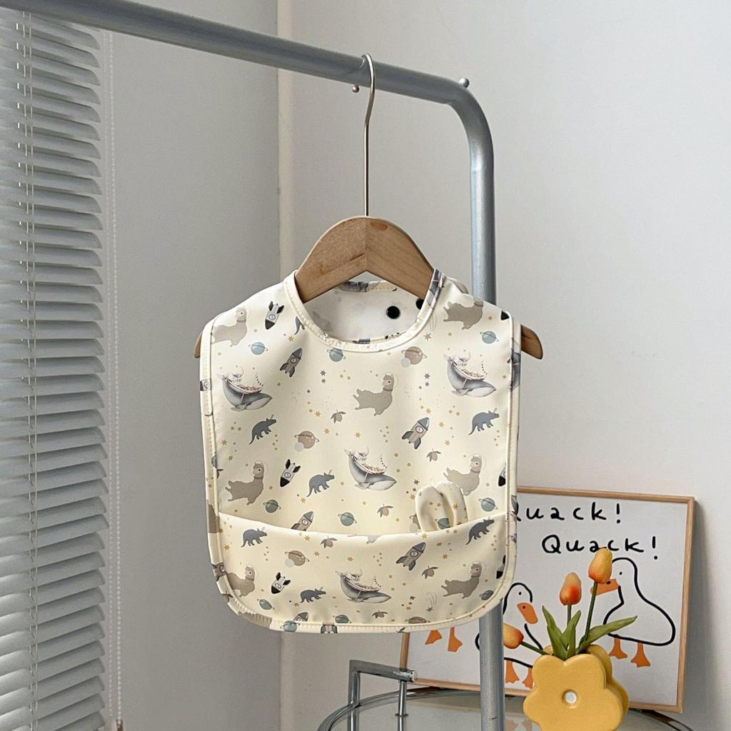 Wodoodporne śliniaki dla niemowląt klasy A - PU odporne na plamy z dużą kieszenią dla chłopców i dziewczynek