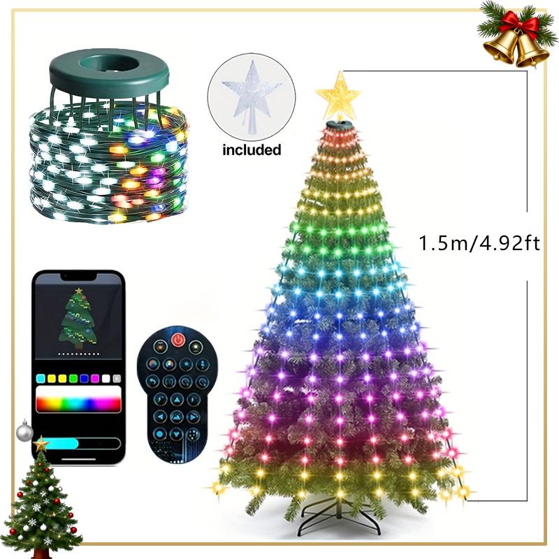 Smart RGBIC Christmas Tree Lights 400 LEDs IP67 Waterproof Outdoor String Lights App Control DIY Colors for Christmas Tree Decor