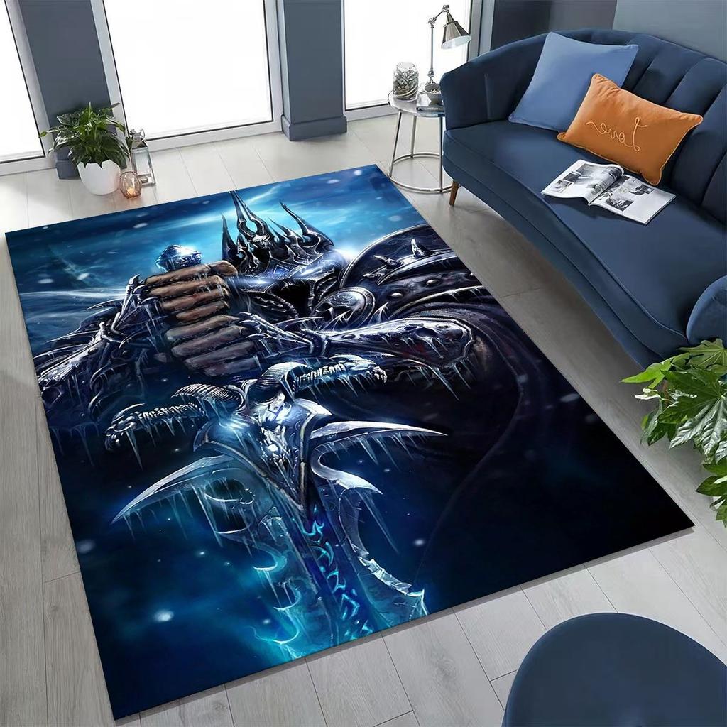 WOW World of Warcraft Arthas Demon Illidan Sylvanas Rug for Bedroom Living Room Sofa Home Doormat Decor, Kids Non-slip Floor Mat