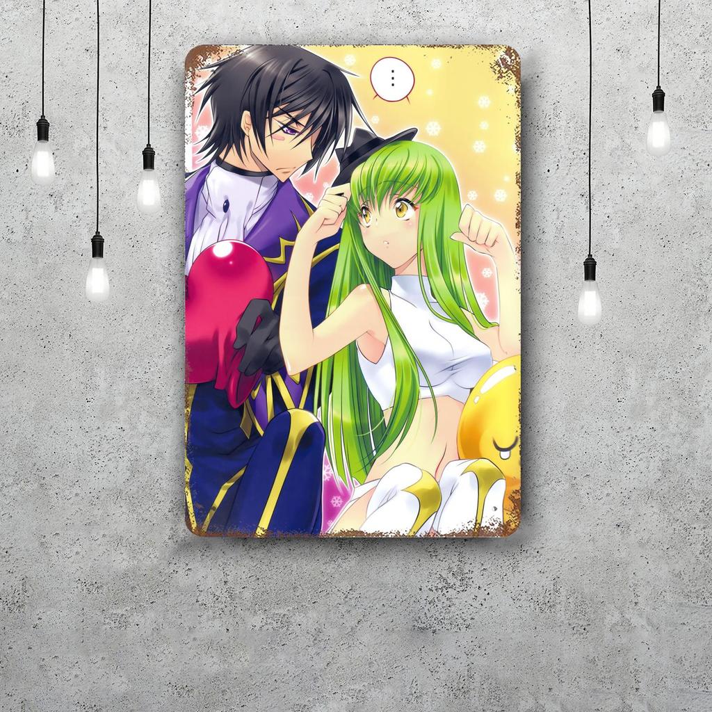 Code Geass Anime Vintage Metal Tin Signs Posters Decor Retro Metal Plaque Wall Art Decor for Garage Bar