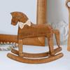 Wooden Rocking Horse Decor Figurine Artwork Gift Table Decoration Ornament for Shelf