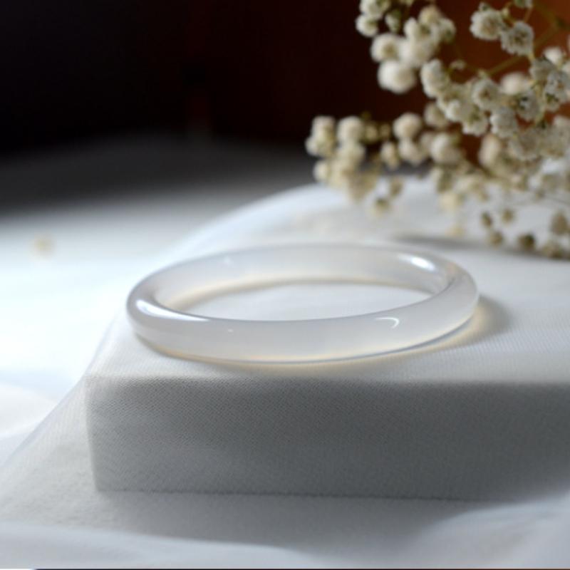 8 мм натуральный личи замороженный белый ледяной халцедон браслет модный шарм изумрудный — фото 6