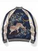 Huaxia Junpin Men's Embroidered Zodiac Tiger Baseball Jacket