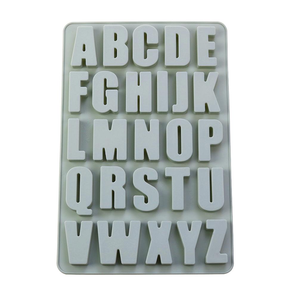1Pcs Silica Gel 26 Capital Letters Cake Mold 26 Hole Letters Chocolate Mold DIY Large Letters Rectangle