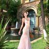 French Temperament Mesh Suspender Dress Slim Seaside Waist Fishtail Vacation Floral Fresh Long Dress Summer