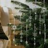 10 Pcs Crystal Snowflake Icicle Ornaments Clear Acrylic Christmas Ornaments for Christmas Tree Winter New Year Party Decor