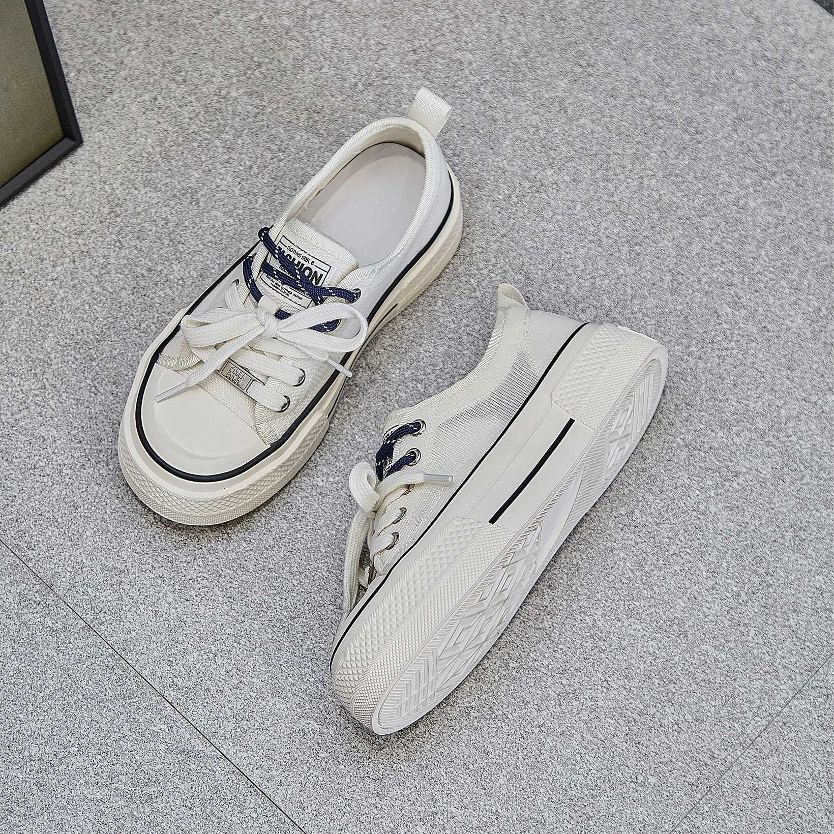 

Leather little white shoes women s spring and summer new high-end feeling not tired feet casual board shoes thick-soled non-slip canvas shoes 35 бежевый