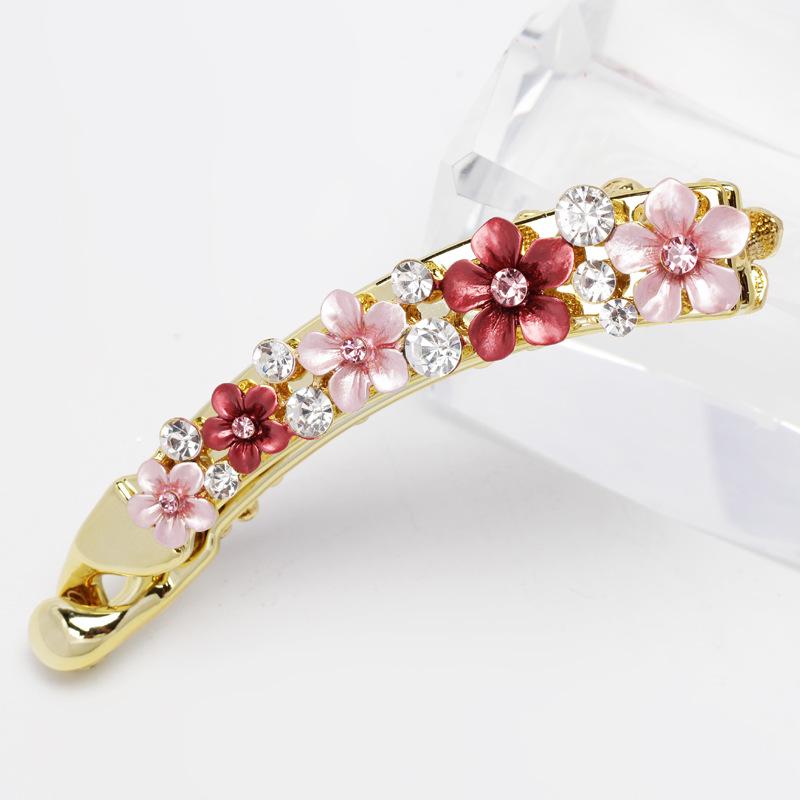 Banana Clip, Large Hair Volume, High-End Hairpin For Headgear, Female Flower Vertical Clip, 10 Cm Rhinestone, Banana Clip, Hair Accessories.