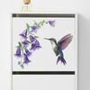 Purple Morning Glories Little Birds, Bedroom Living Room Entrance Hall Home Background Beautification Wall Stickers