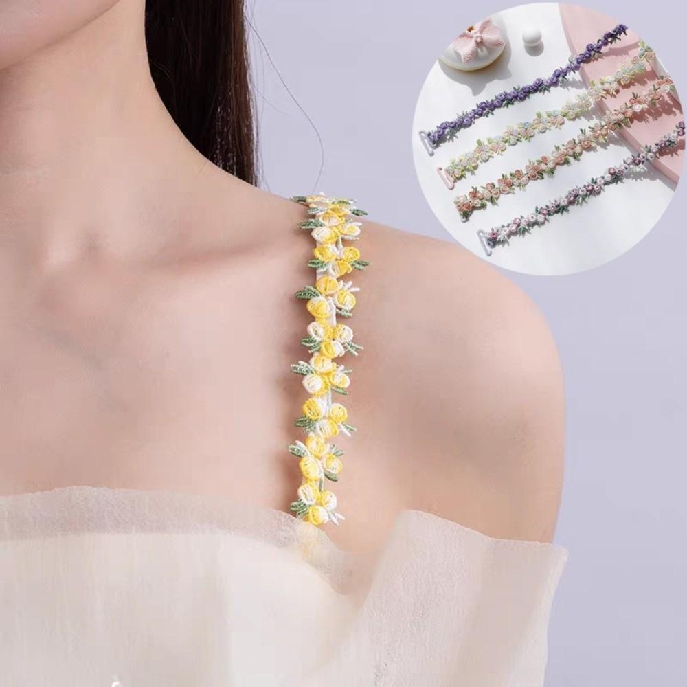 Elastic Floral Bra Straps Removable Lingerie Strap Belt Soft Shoulder Straps  Wedding Party Dress